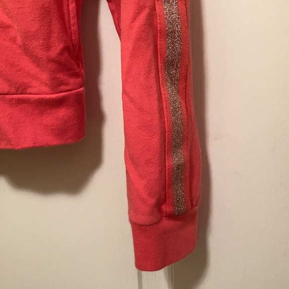 🎉Price Drop! Girls Size L(14) Coral Zippered Sweat Jacket - Picture 3 of 7